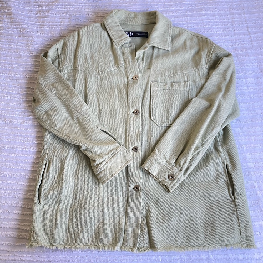 Zara Denim Raw Hem Jacket